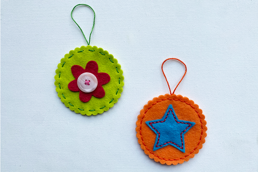 A handstitched felt ornament