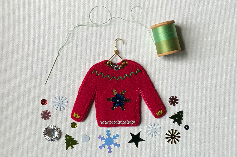 Ugly sweater ornament